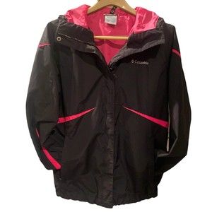 Columbia Jacket Women's Small Windbreaker Rain Jacket Hot Pink Blue